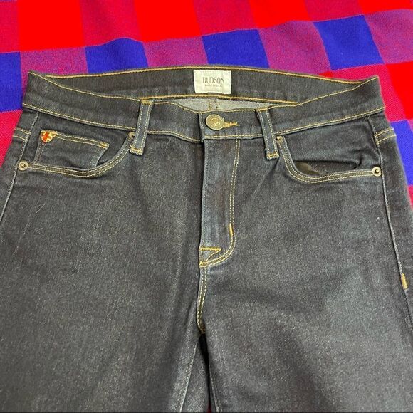 Hudson Women’s Nico Super Skinny Midrise Dark Wash Denim Jeans Size 26 X 30 - Picture 2 of 12